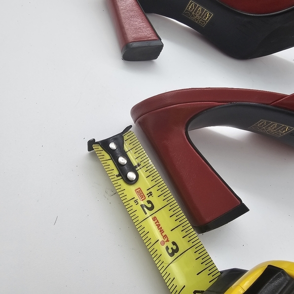 Jeffrey Campbell Unamused Cherry Red Block-Heel Pointed-Toe Mules Size 8 - Picture 13 of 16